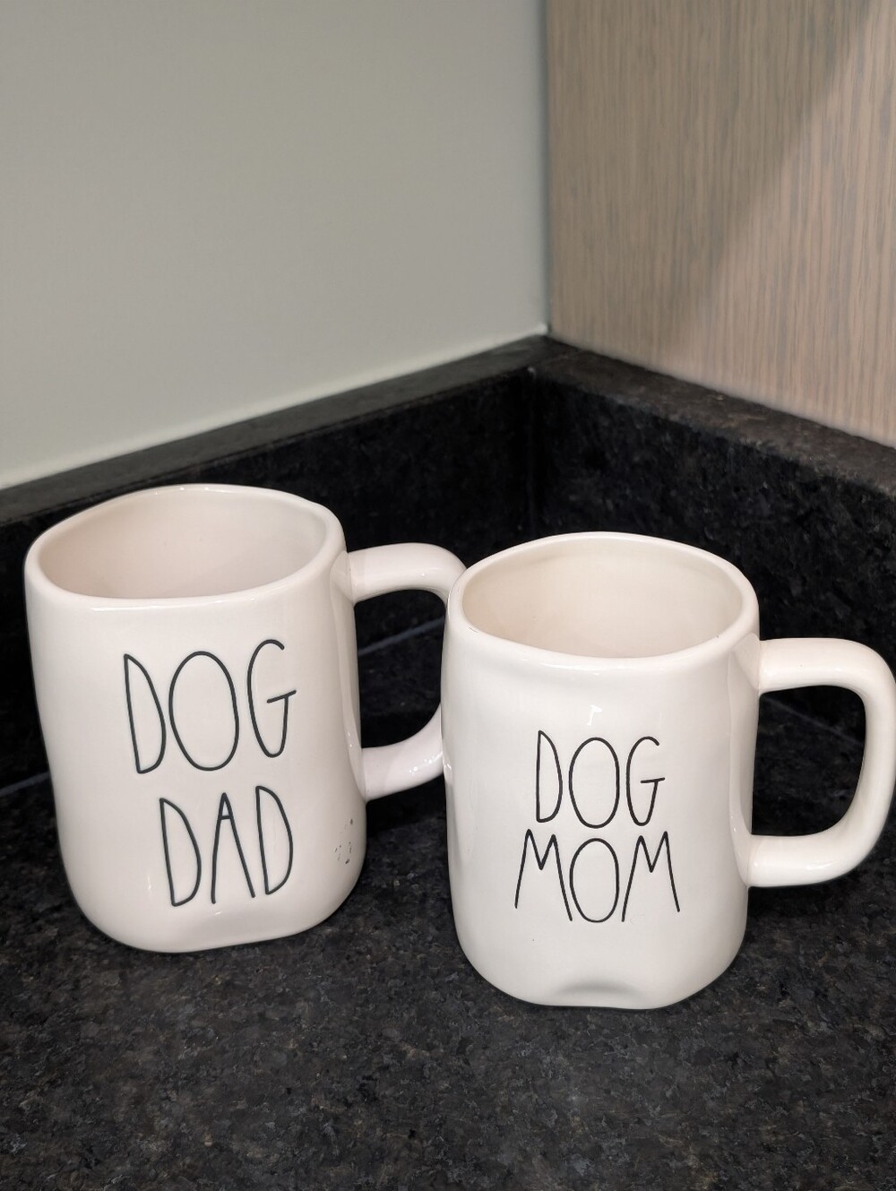 Rae Dunn "Dog Mom" "Dog Dad" Ceramic Mugs